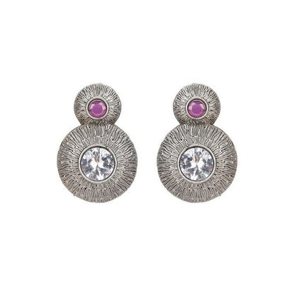 Auraa Trends Silver-Plated Long Tassel Necklace with Matching Earrings