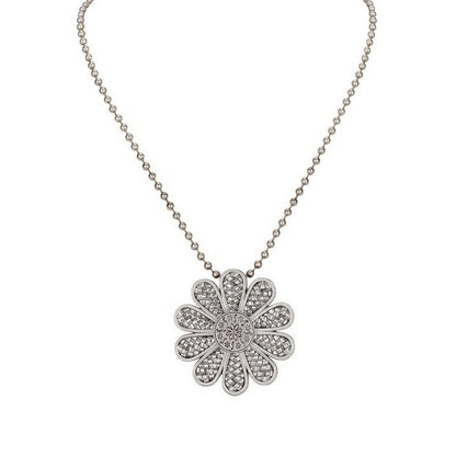 Auraa Trends Oxidised Silver Floral Pendant Necklace for Women