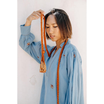 Auruhfy Marine Bliss Embroidered Dress