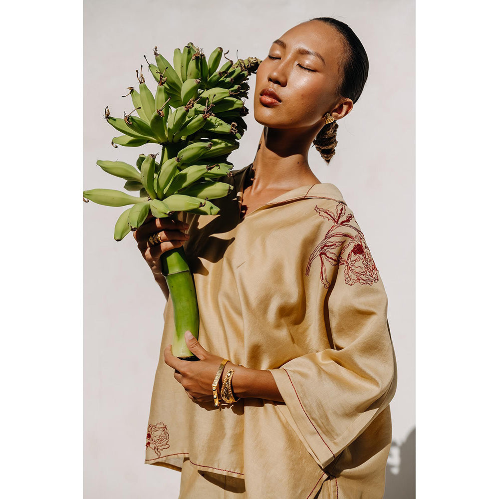 Auruhfy Solara Embroidered Top and Pant (Set of 2)