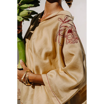 Auruhfy Solara Embroidered Top and Pant (Set of 2)