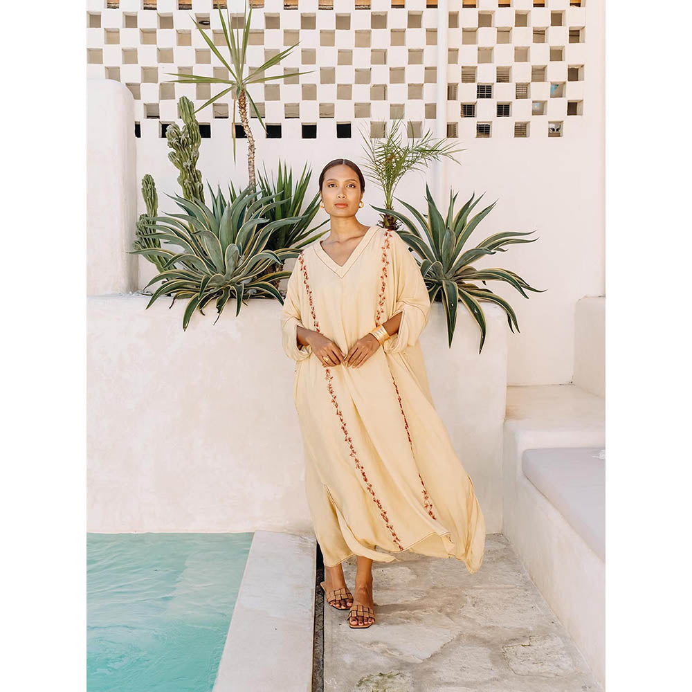 Auruhfy Zephyra Embroidered Dress with Slip (Set of 2)