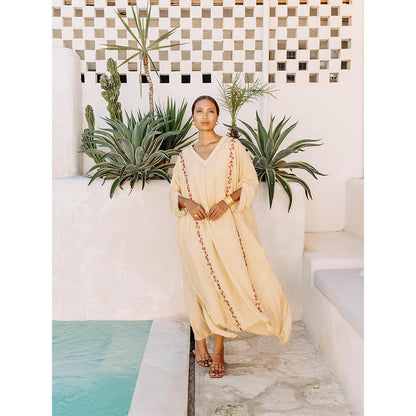 Auruhfy Zephyra Embroidered Dress with Slip (Set of 2)