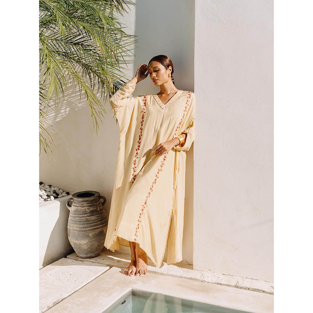 Auruhfy Zephyra Embroidered Dress with Slip (Set of 2)