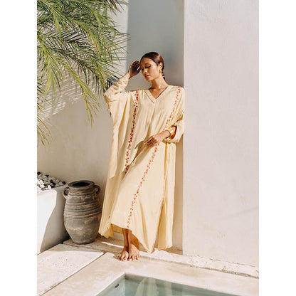 Auruhfy Zephyra Embroidered Dress with Slip (Set of 2)