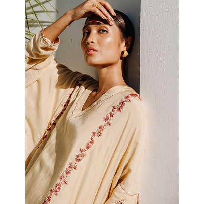 Auruhfy Zephyra Embroidered Dress with Slip (Set of 2)