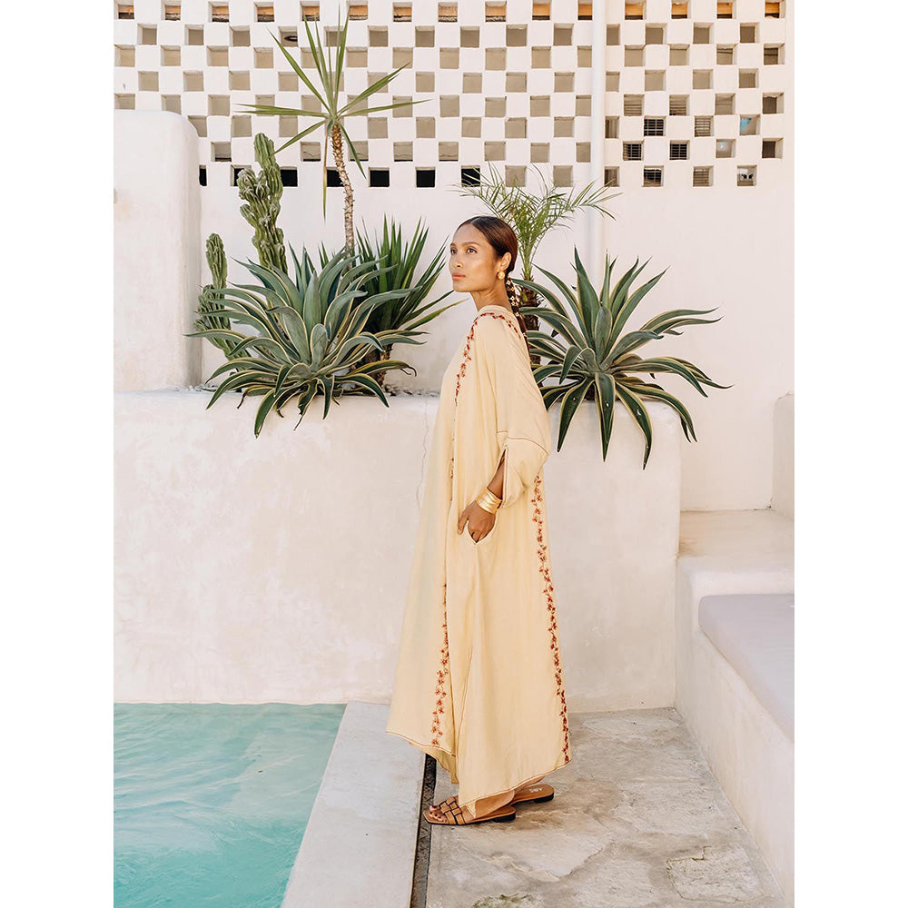 Auruhfy Zephyra Embroidered Dress with Slip (Set of 2)