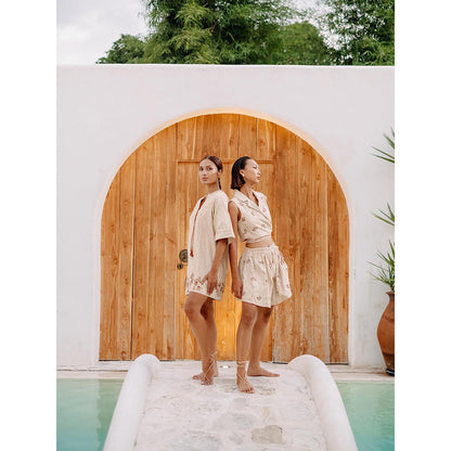 Auruhfy Estella Embroidered Top and Shorts (Set of 2)