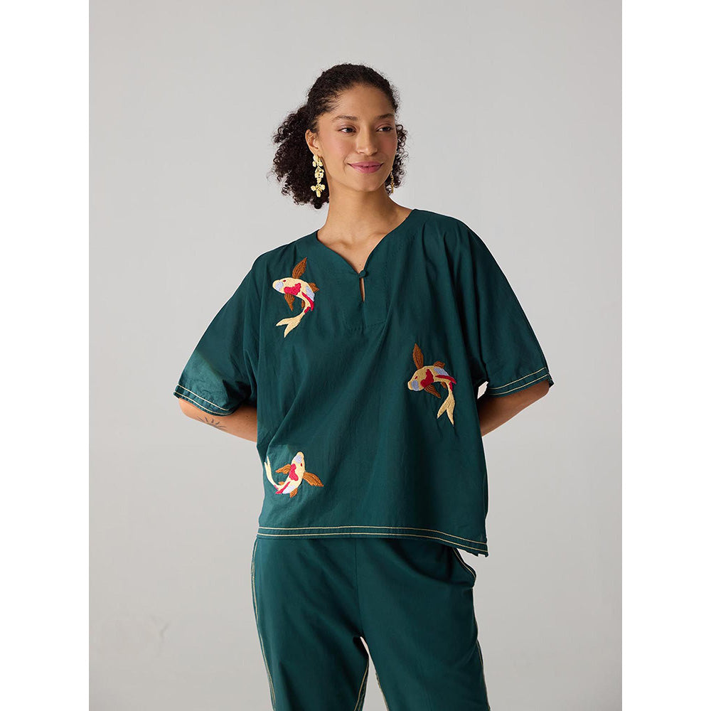 Auruhfy Foreshore Embroidered Top and Pant (Set of 2)