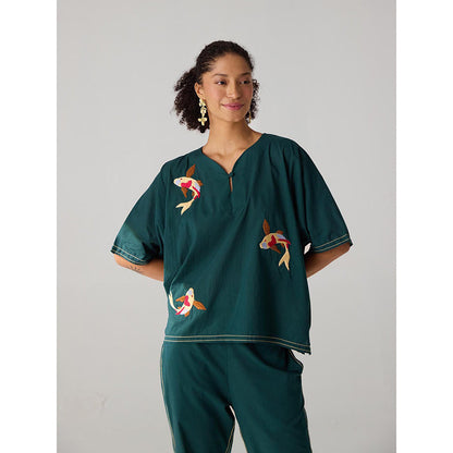 Auruhfy Foreshore Embroidered Top and Pant (Set of 2)