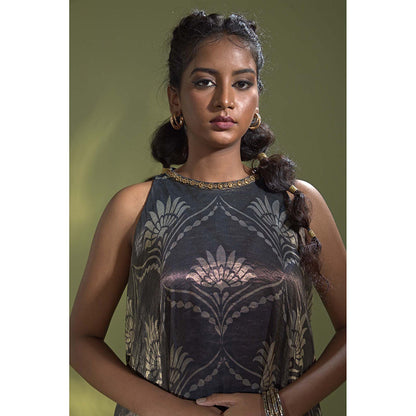 AURUL Blue Asymmetric Co-Ord (Set of 2)