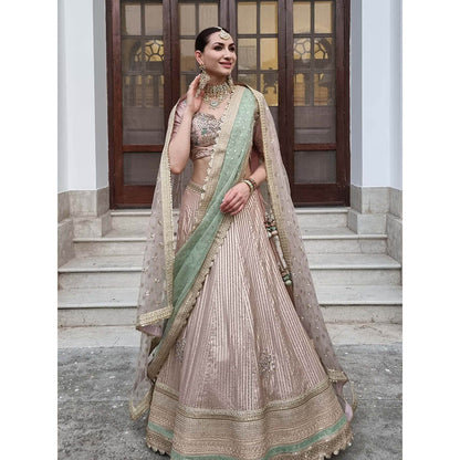 AVNNI KAPUR Banarsi Gota Patti Lehenga with Choli and Sequience Work Dupatta (Set of 4)