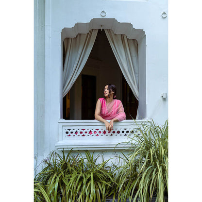 AYAKA Pink Striper Saree Without Blouse