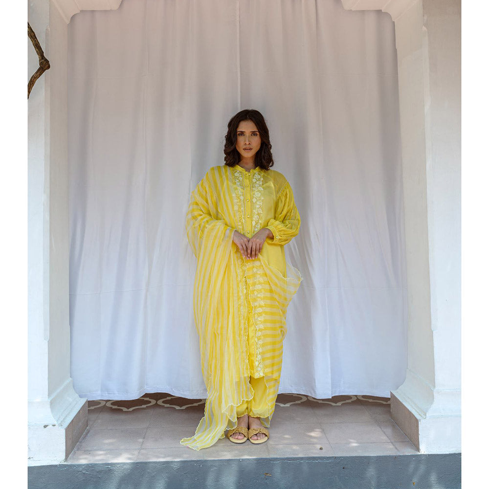 AYAKA Yellow Striper Dupatta