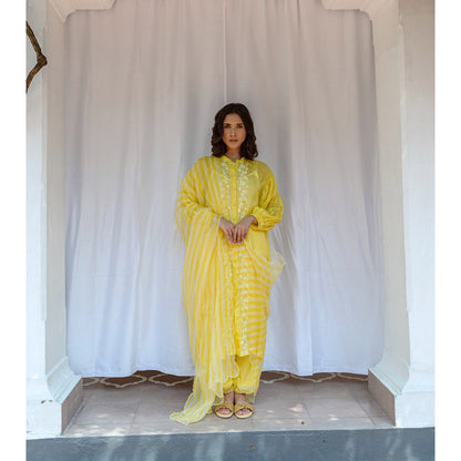AYAKA Yellow Striper Dupatta