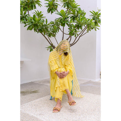 AYAKA Yellow Striper Dupatta