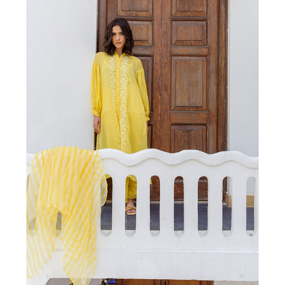 AYAKA Yellow Striper Dupatta