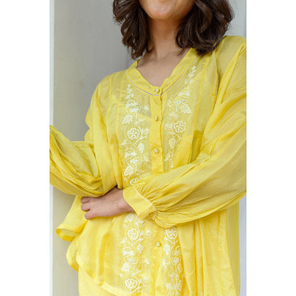 AYAKA Tully Yellow Pleated Top