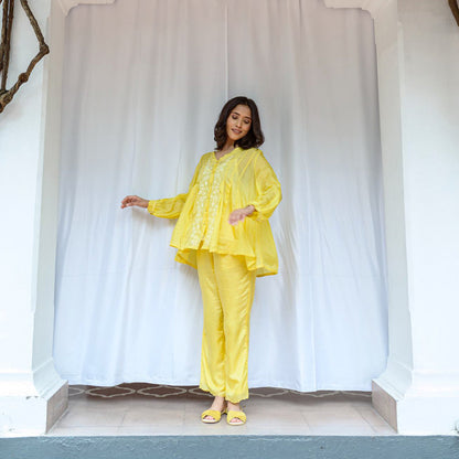 AYAKA Tully Yellow Pleated Top