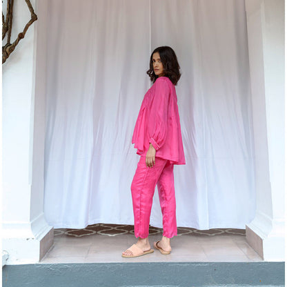 AYAKA Tully Pink Pleated Top