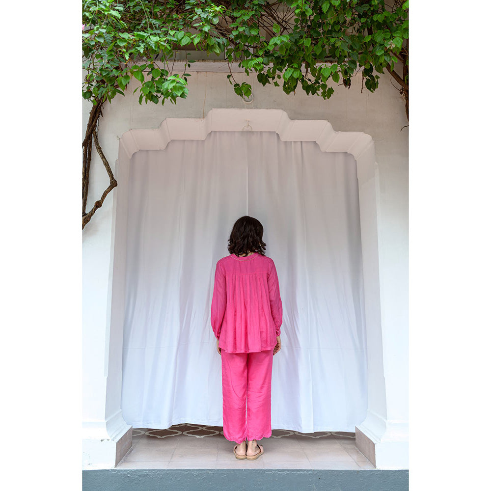 AYAKA Tully Pink Pleated Top