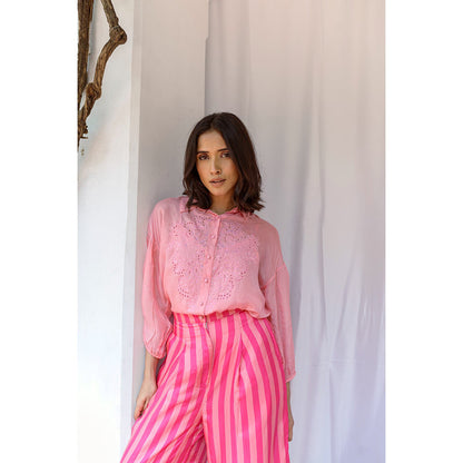 AYAKA Gwen Pink Oversized Shirt (Set of 2)
