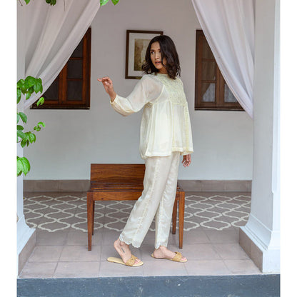 AYAKA Paige Yellow Top with Embroidered Yoke (Set of 2)