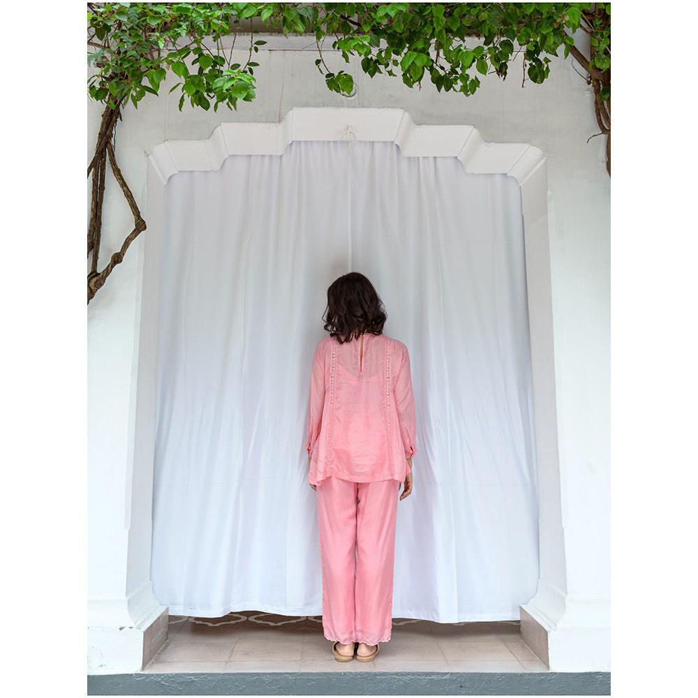 AYAKA Paige Pink Top with Embroidered Yoke (Set of 2)