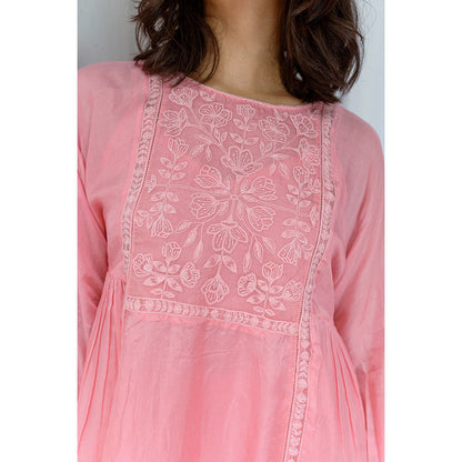 AYAKA Paige Pink Top with Embroidered Yoke (Set of 2)