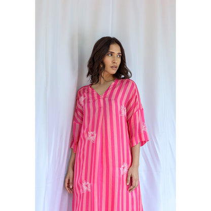 AYAKA Paco Pink Striper Kurta (Set of 2)