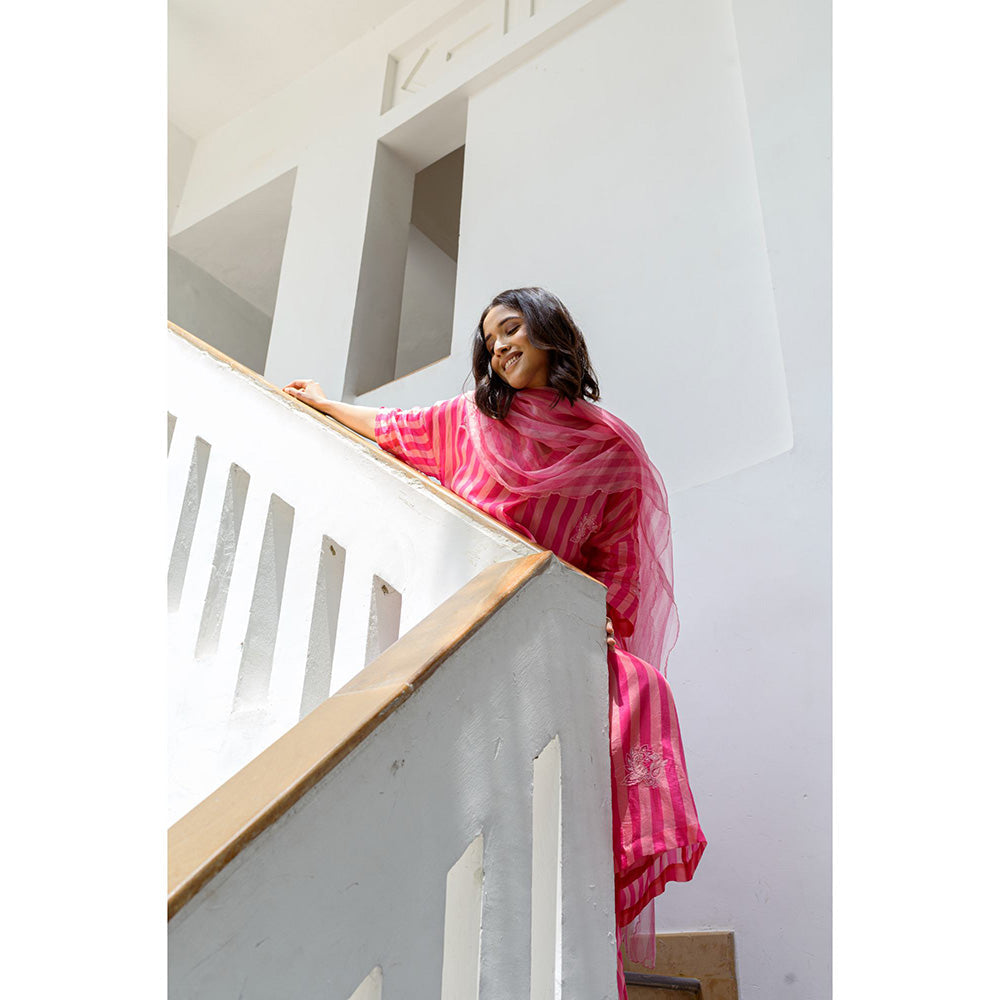 AYAKA Paco Pink Striper Kurta (Set of 2)