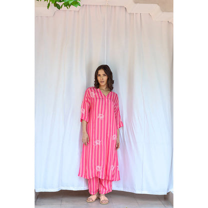 AYAKA Paco Pink Striper Kurta (Set of 2)
