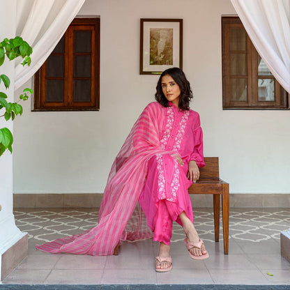 AYAKA Lauren Pink Button Down Kurta