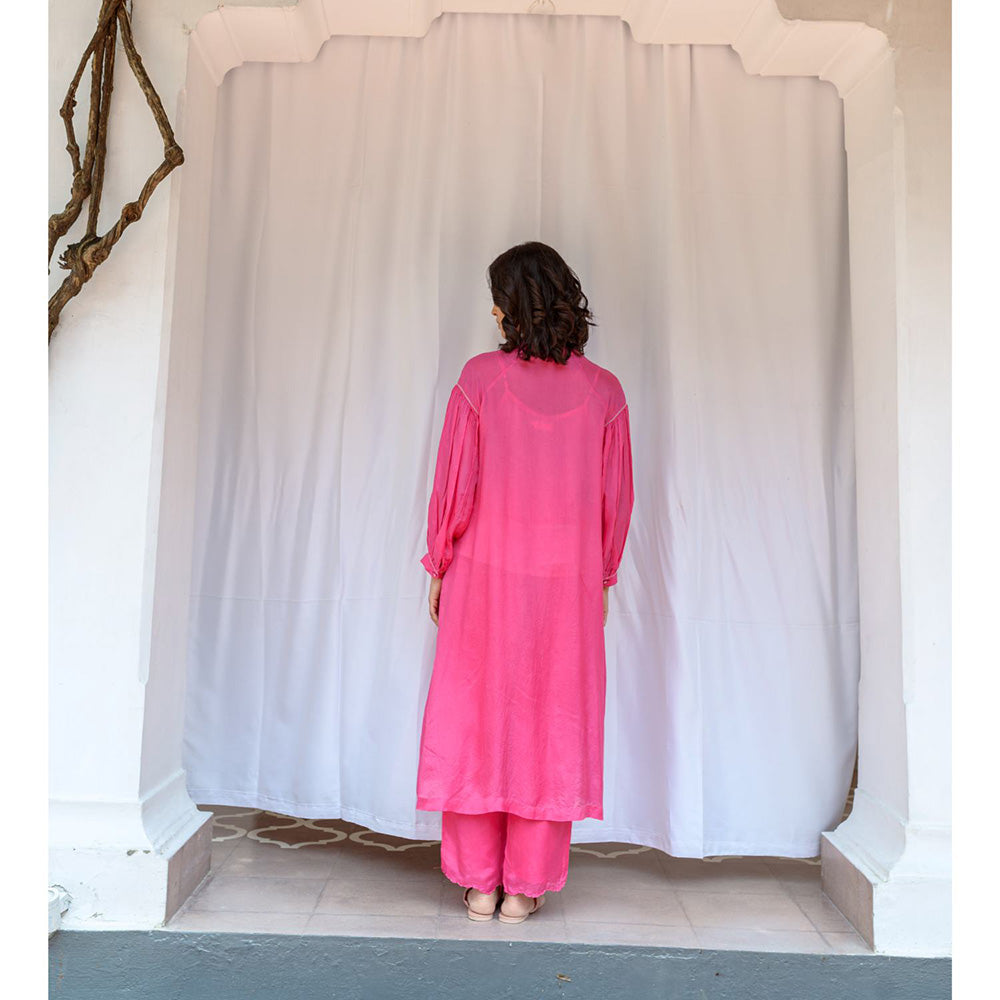 AYAKA Lauren Pink Button Down Kurta