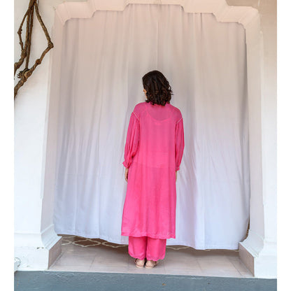 AYAKA Lauren Pink Button Down Kurta