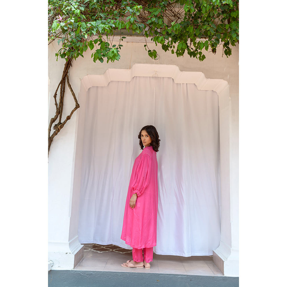 AYAKA Lauren Pink Button Down Kurta