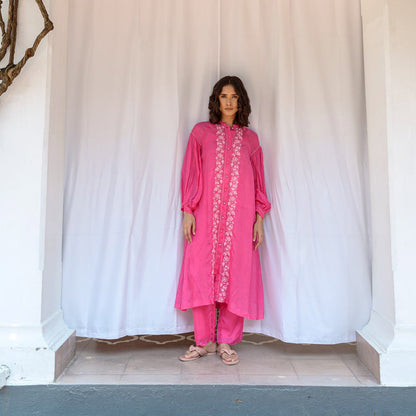 AYAKA Lauren Pink Button Down Kurta