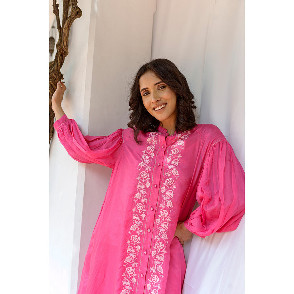 AYAKA Lauren Pink Button Down Kurta