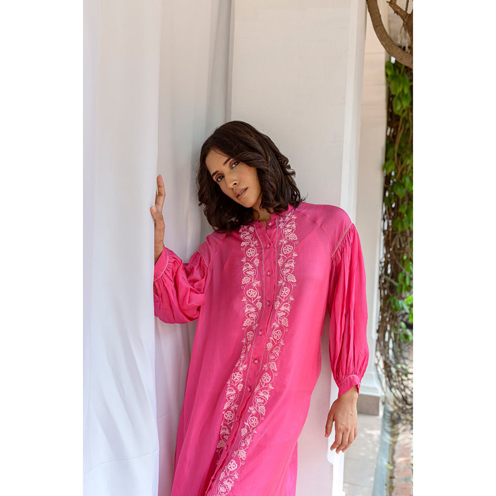 AYAKA Lauren Pink Button Down Kurta
