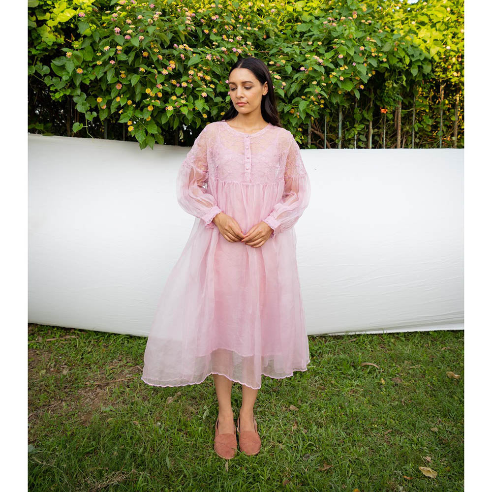 AYAKA Mel Lilac Gathered Kurta (Set of 2)