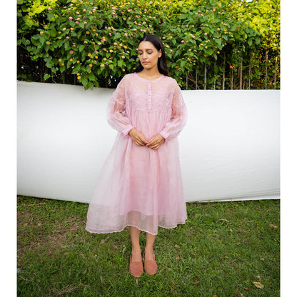 AYAKA Mel Lilac Gathered Kurta (Set of 2)
