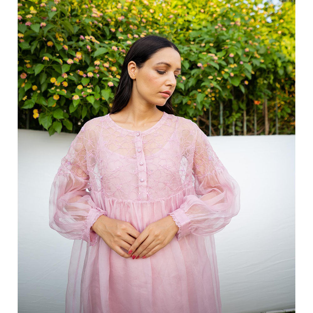 AYAKA Mel Lilac Gathered Kurta (Set of 2)