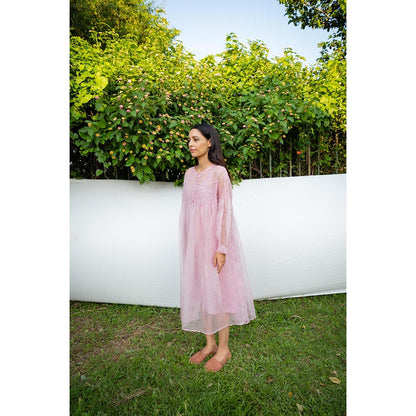 AYAKA Mel Lilac Gathered Kurta (Set of 2)