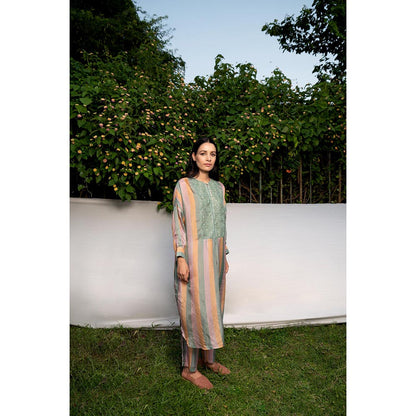 AYAKA Sage Green Applique Kurta