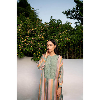 AYAKA Sage Green Applique Kurta