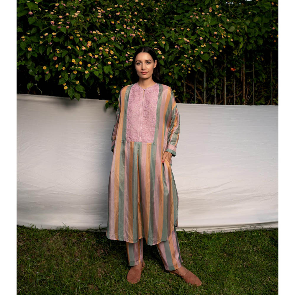 AYAKA Sage Lilac Applique Kurta