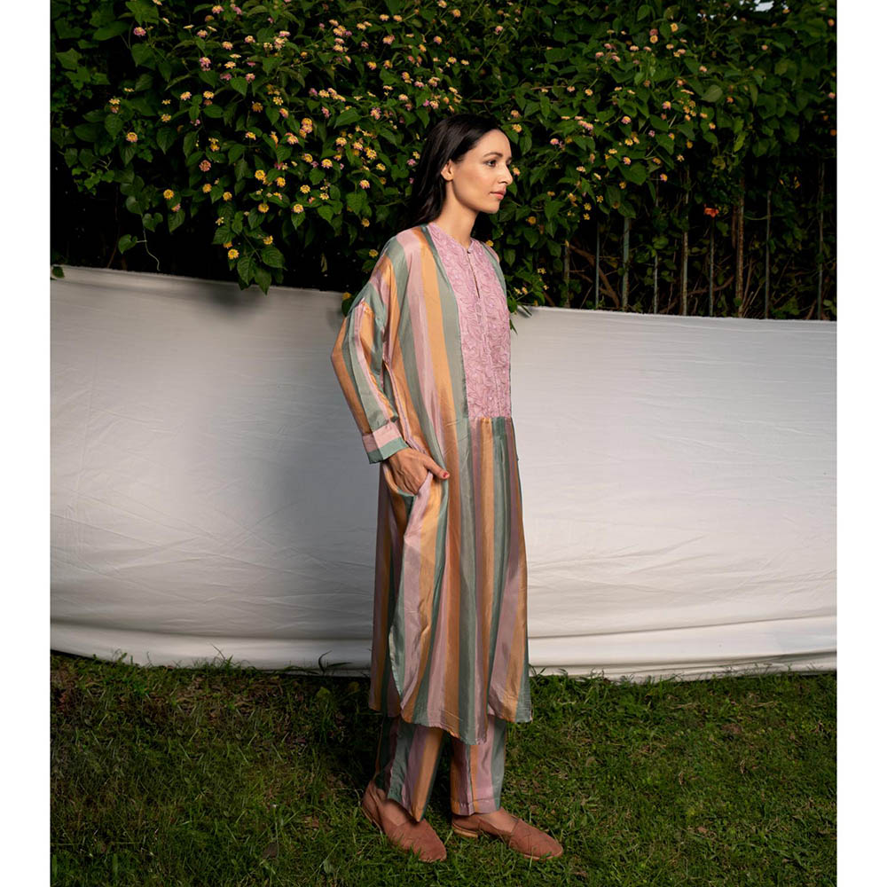 AYAKA Sage Lilac Applique Kurta