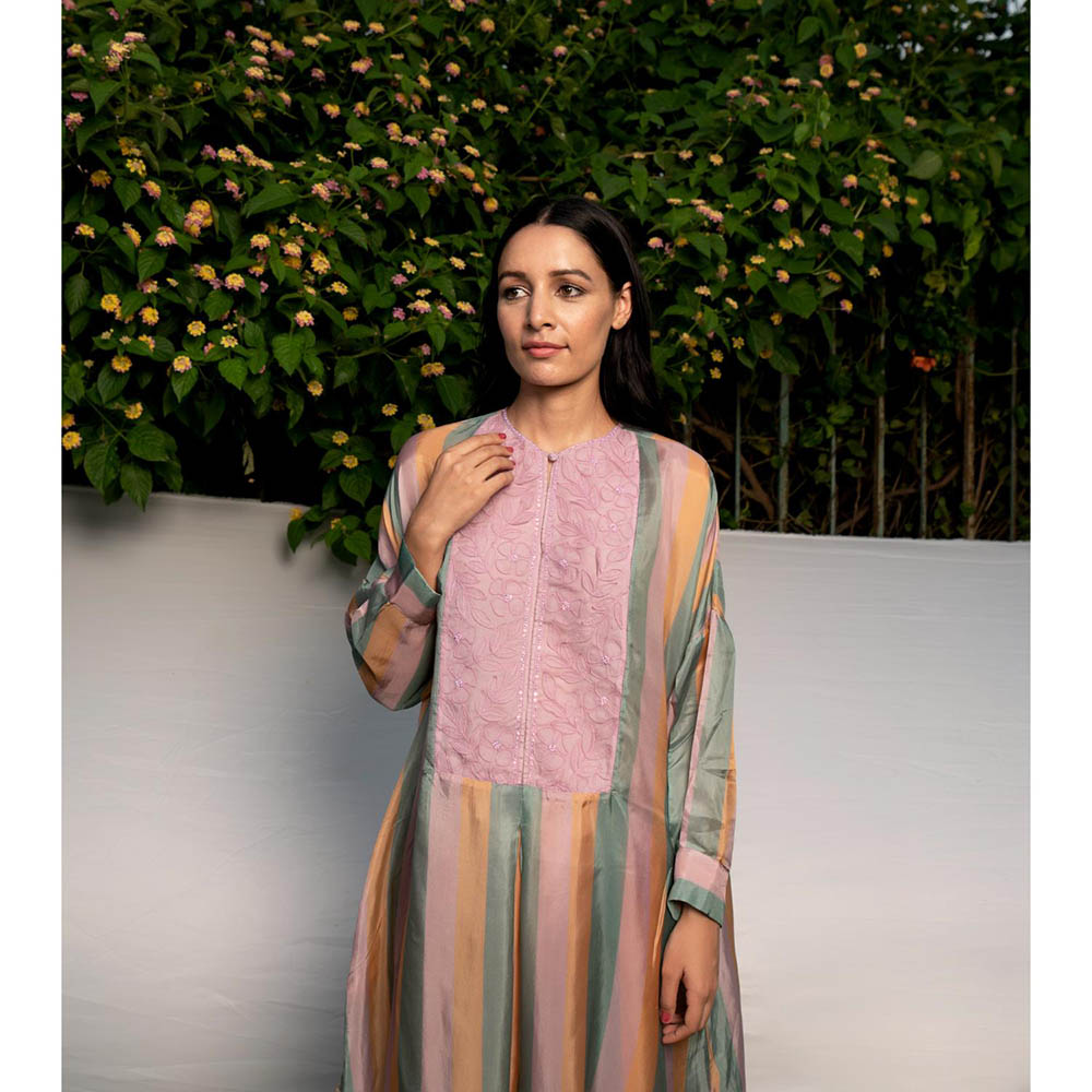 AYAKA Sage Lilac Applique Kurta