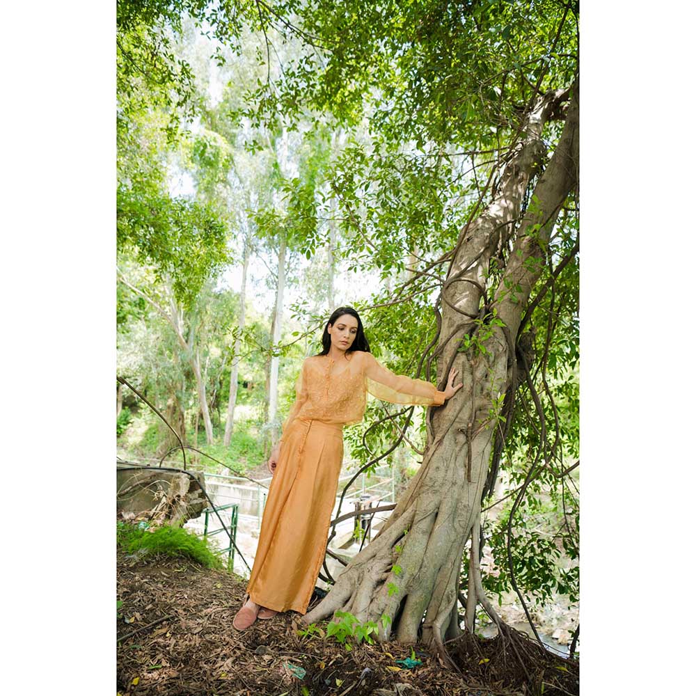 AYAKA Jo Mustard Wide Palazzo