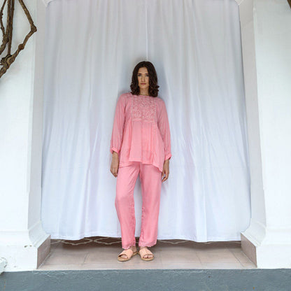 AYAKA Carly Pink Pull On Trousers